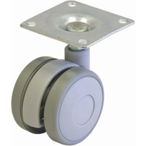 BL RUOTA P/MOBILE D.40 MM PIASTRA GRIGIO 2 PZ