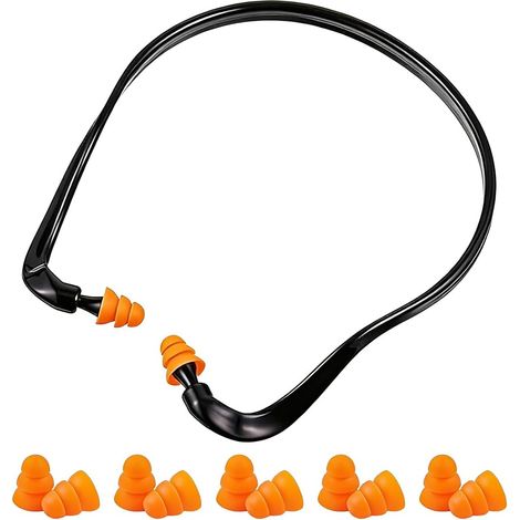 1 Pièce Protection Auditives à Arceau avec 5 Paires de Bouchon d'Oreille anti bruit, Réduction du Bruit, s, Confortables, Idéal pour Dormir, Voyager, Travail, Chantier (1/5)