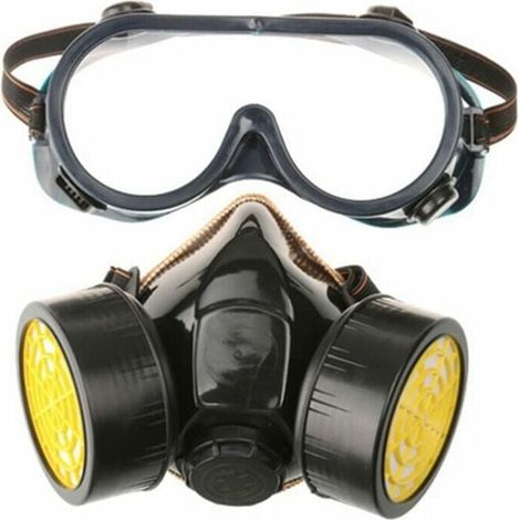 Máscara antigás profesional, respirador de carbón activado para pintura con 2 filtros para protección contra polvo, pesticidas, formaldehído, laca de color y luz solar. (1/5)