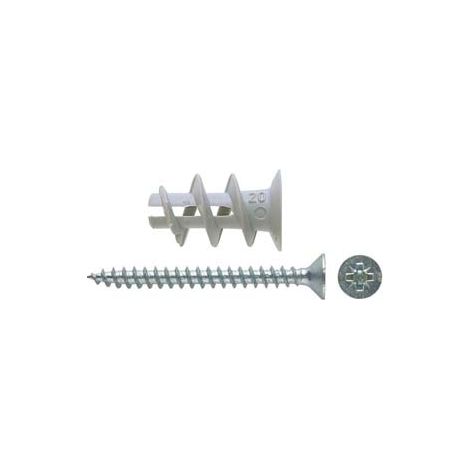TASSELLO IN NYLON CON VITE GKS PER CARTONGESSO- - ø mm.13x22, vite ø mm.4,5x35 - 50 pezzi FISCHER