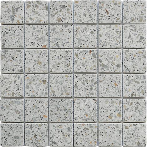 MOSAIQUE TERRAZZO LIGHT GREY 1 PLAQUE 30,5 x 30,5 CM CASA LINEA
