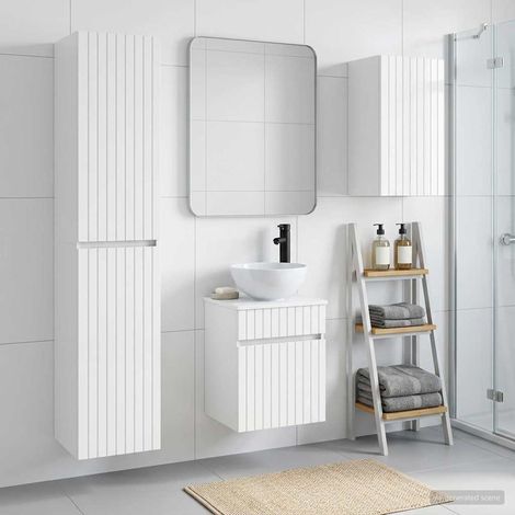 vidaXL Bathroom Furniture Set 3 pcs High Gloss White (1/5)