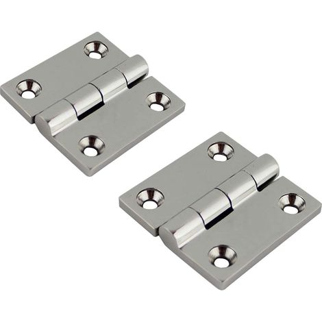 Bisagras de acero inoxidable 316 fundido de alta resistencia, aptas para uso marino, de 5 x 5 cm (2 x 2 pulgadas), que se venden en pares para barcos o caravanas. (1/4)