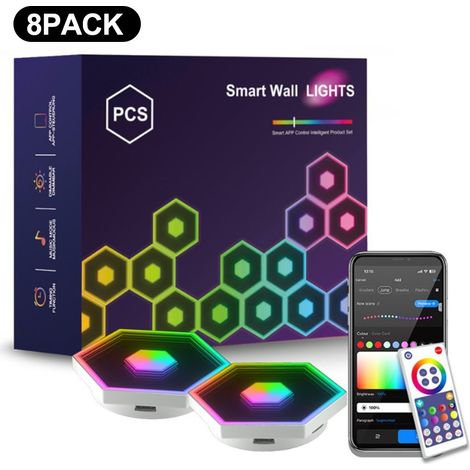Projecteur LED, 8 unités, RGB, Wi-Fi, Bluetooth, application, pour une utilisation intérieure ou extérieure.-AquaForge (1/5)
