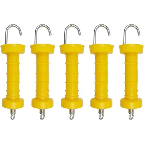 5 Pièces Poignée de Portail de Clôture Électrique Poignées à Ressort Isolées Poignée de Porte en Plastique Accessoires de Clôture de Ranch (1/5)