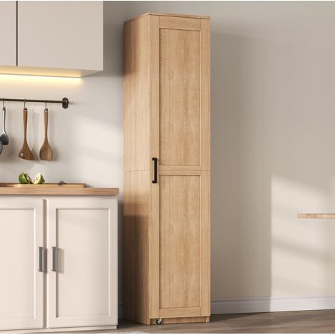 Credenza alta 40x40x183 cm in MDF naturale con contenitore per cucina e sala da pranzo FloraGrace (1/5)