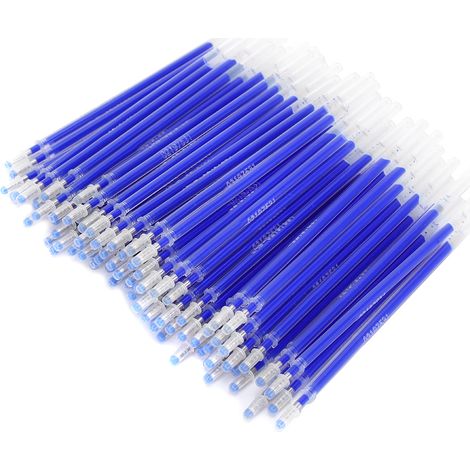 Lot de 100 stylos de marquage et de découpe pour vêtements en cuir - Mine à effet thermique - Stylo thermocollant - Manche fin - Bleu (1/5)