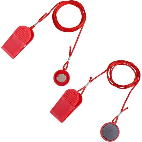 Cle De Securite Magnetique Tapis De Course - 2 Pieces - Compatible Universel - ABS Et Aimant Puissant - Corde Polyester - Pour Arret Durgence (1/3)