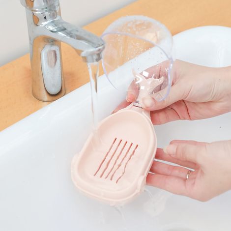 Lot de 2 boîtes à savon étanches baleine mignonnes, couvercle rabattable, rangée à savon rose double couche pour salle de bain, anti-humidité. (1/3)