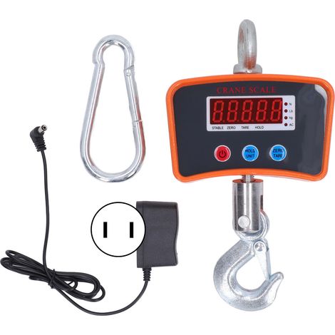 Pèse-crochet électronique numérique industriel 1000 kg, batterie rechargeable, chargeur 100-240 V (prise américaine) (1/5)