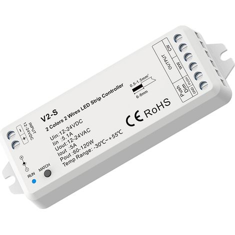 Contrôleur CCT 12-24V DC - 2 fils - 5A - RF 2.4GHz - PUSH