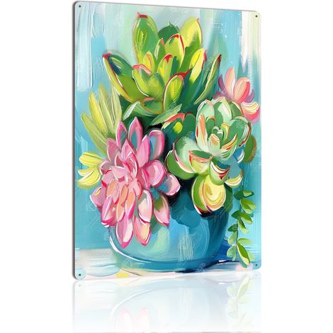Plaque en Métal Vintage Art Murale pour Jardin de Verre, Durable et Beau pour Tous les Espaces Intérieurs et Extérieurs 30x20 cm. (1/5)