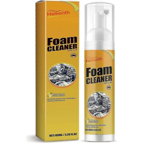 Mousse nettoyante pour intérieur de voiture, 1 unité (100 ml), détachante pour toits et sièges. (1/4)