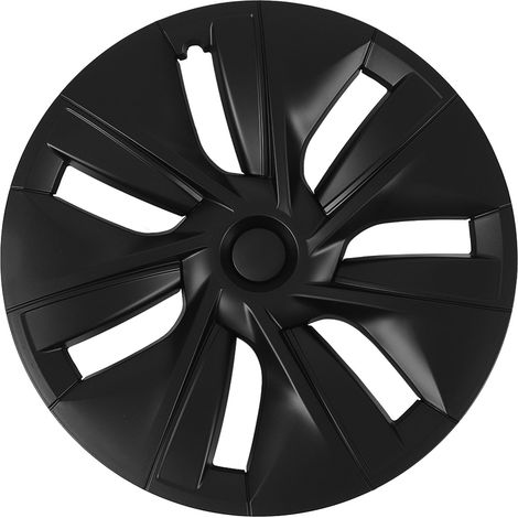 Enjoliveurs 19 Pouces pour Tesla Model Y 2020-2023, 4 Pièces Cache-Roues Robustes et Résistants à l'Usure, Noir Mat (1/5)