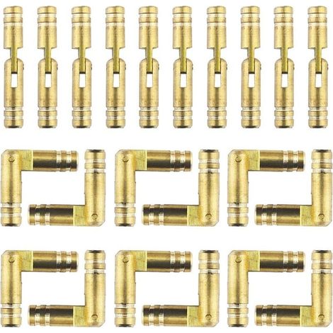 Mini Invisible Brass Hinge - 30 Pieces, 4 x 25mm, Cylindrical, Concealed, Barrel, Gold (1/5)