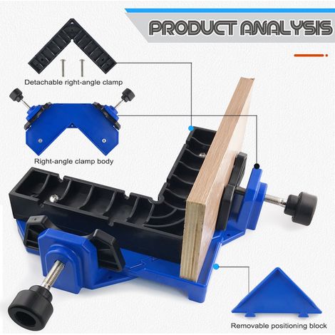Serre‑joint d’angle pour panneau – Étau de fixation à 90° – Outil de maintien pour collage, perçage ou vissage en menuiserie (1/4)