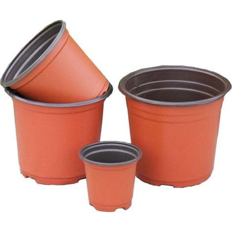 Pot dlevage 100 pots paissis de 10 cm pot dlevage dextrieur pot de fleurs en plastique pot dlevage - rouge - (1/3)