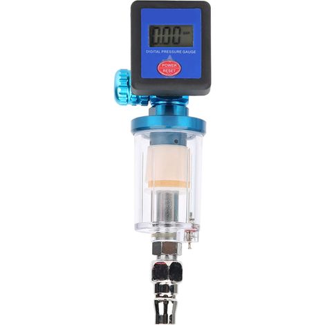 Régulateur d'air numérique, filtre de compresseur d'air, jauge de régulateur de pression d'air 140PSI 1/4 ", outil de séparateur de filtre de piège à eau d'huile, pour pistolet de pulvérisation (1/5)