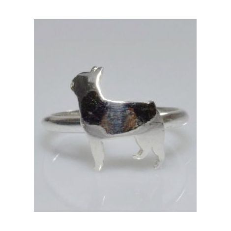 Boston Terrier Ring aus Sterlingsilber