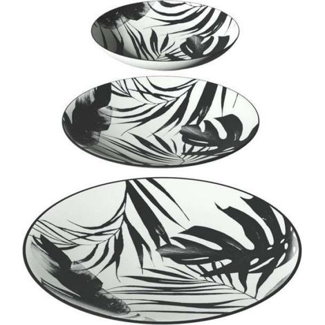 Secret de Gourmet - Service vaisselle 18 pièces PALMIER - Noir (1/5)