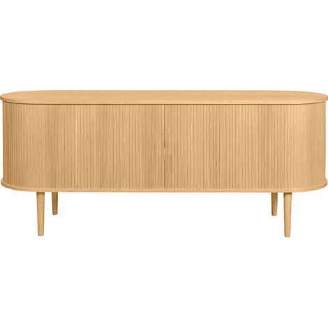 Sideboard mit Schiebetüren aus Eichenfurnier und massiver Eiche B 160 cm EPIC (1/5)