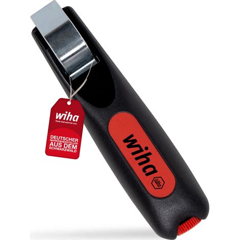 Wiha Abmantelungswerkzeug 130mm I mit selbstdrehender Schleppklinge für Rundkabel I Universal-Abmantelungswerkzeug I Entmanteler I Kabelmesser (44240) (1/5)
