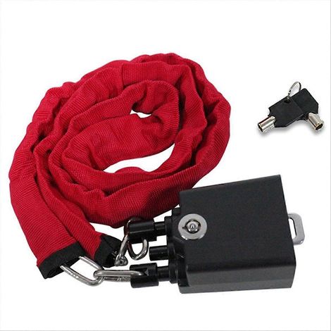 Antivol de volant avec boucles de ceinture de sécurité, robuste et antivol pour voiture et camion, rouge (1/5)