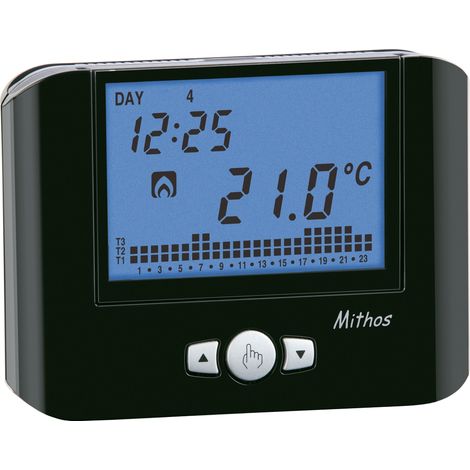 Thermostat d'ambiance pour Chaudière Programmation Hebdomadaire Alimentation 230V Noir Vemer VE766900 Mithos