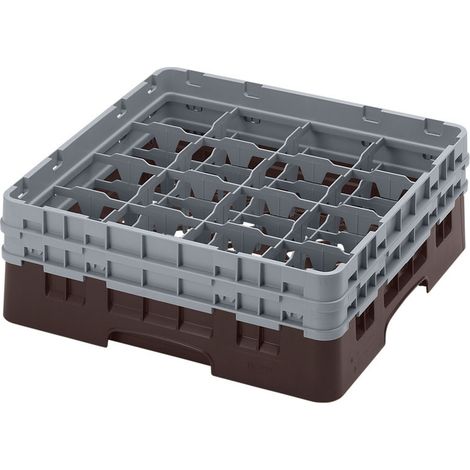 Casier de lavage haut max 13.3 cm - 50 x 50 x 18.4 cm - Brun - Lot de 4 - Cambro