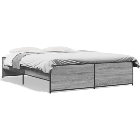 Maison Exclusive - Estructura cama madera ingeniería metal gris S