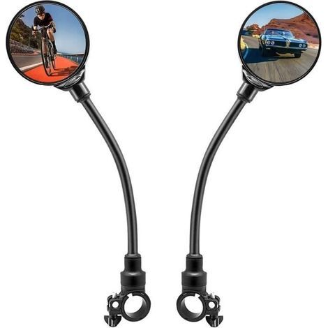 (Schwarz) 360° drehbare Fahrradspiegel – Lenkerspiegel für Fahrräder und Elektroroller – Schwarz (1/4)