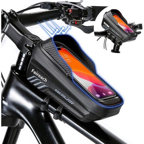 Fahrrad Rahmentasche mit Handyhalterung, wasserdicht, 3D Sonnenblende, bis 6,8 Zoll (1/5)