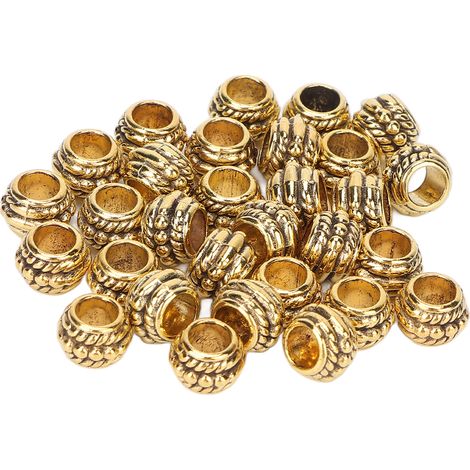 30 perles zinc allié pour cheveux et barbe, décoration tresses DIY bijoux collier accessoires (1/5)