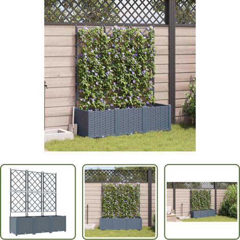 Pot de jardin - Cache-pot de jardin 3 pcs Gris Clair 120 x 40 x 143 cm Acier (1/5)