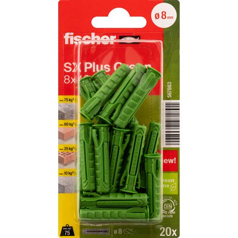 Fischer 567863 SX Plus Green Cheville à expansion 40 mm 8 mm 20 pc(s) (1/5)