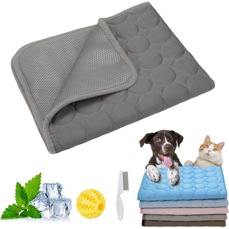 CroqPatte Croq'Fresh - Alfombrilla refrescante para perros para el verano, alfombrilla autoenfriable para perros, ligera, transpirable y lavable, duradera (E,L)