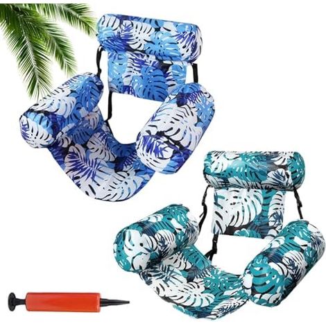 Fauteuil Gonflable Piscine Adulte, Hamac Flottant Piscine avec Accoudoirs Chaises, 4 en 1 Chaise Gonflable Piscines avec Dossiers Confort, Idéal pour Été, Plage et Vacances, 76x40.5x61cm (1/5)