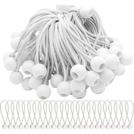 Packung mit 75 elastischen Spannern, elastischen Kordeln mit Bungee-Kugeln, elastischen Kugeln für Festzelte, Zelte, Banner und Planen - LIAIKI