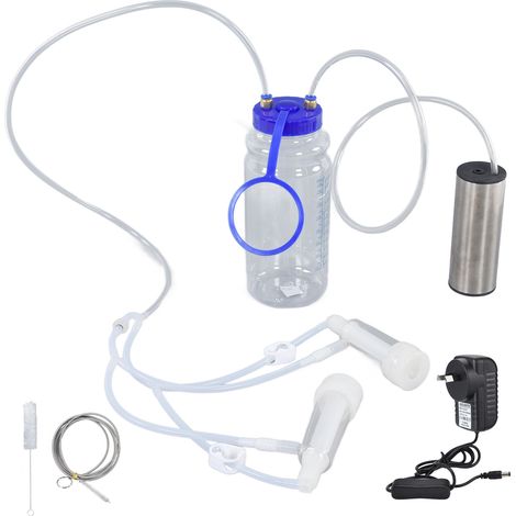 Kit de machine à traire électrique portable mini-trayeuse pour chèvre vache mouton 100‑240V prise AU (1/5)