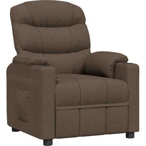 Recliner Chair Brown Fabric vidaXL (1/5)
