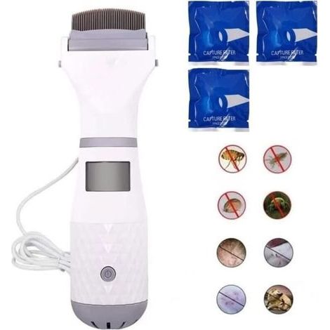 Peigne Anti Poux Electrique Aspirateur avec Trois Filtres - Enfant - Lumière Violette