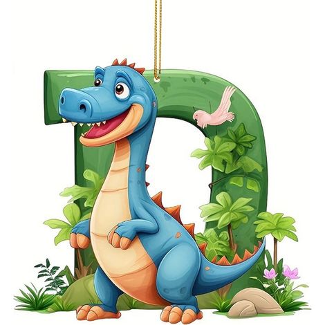 Pendentif Dinosaure - Ornement De Noël En Acrylique - Lettres Alphabetiques 26 Pièces - Décoration Suspendue Pour Arbre De Noël - Lot De 1