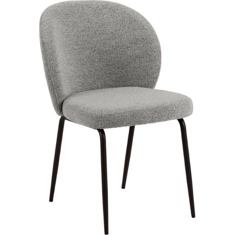 Silla tapizada Patricia, gris, patas metálicas modernas (1/5)