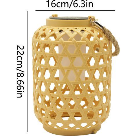 Outdoor Solar Lantern in Synthetic Rattan, IP44 Waterproof, Warm Light, 22 cm, for Garden, Terrace and Balcony (1/4)