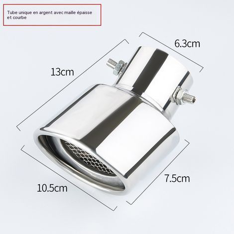 Sortie d'échappement universelle en inox brillant avec grille anti-étincelles-avec filet (1/5)