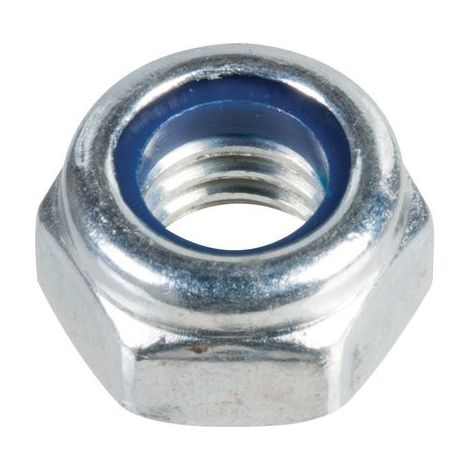 Écrous de sécurité hexagonaux autofreinés polyamide acier zingué blanc. diamètre 18 boîte de 25 pièces - VISWOOD