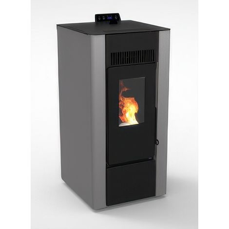 Stufa a Pellet Ventilata Canalizzabile 8,10 kW Antracite per 226 m³, Modello Efesto 9