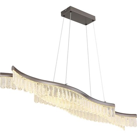 Hängelampe Pendelleuchte Esstischlampe graphit Kristalle Wohnzimmerlampe H 135 cm (1/5)