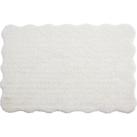 Tappeto shaggy a pelo lungo con bordi ondulati - 200 x 290 cm - Bianco - NERIDA (1/4)