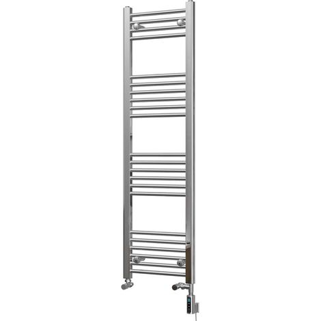 Zennor - Chrome Dual Fuel Towel Rail H1400mm x W400mm Thermostatic WIFI - Straight (1/3)